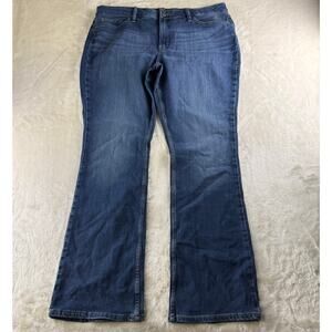 Lee Boot Cut Mid Rise Blue Jeans Women's Size 18 Long Medium Wash